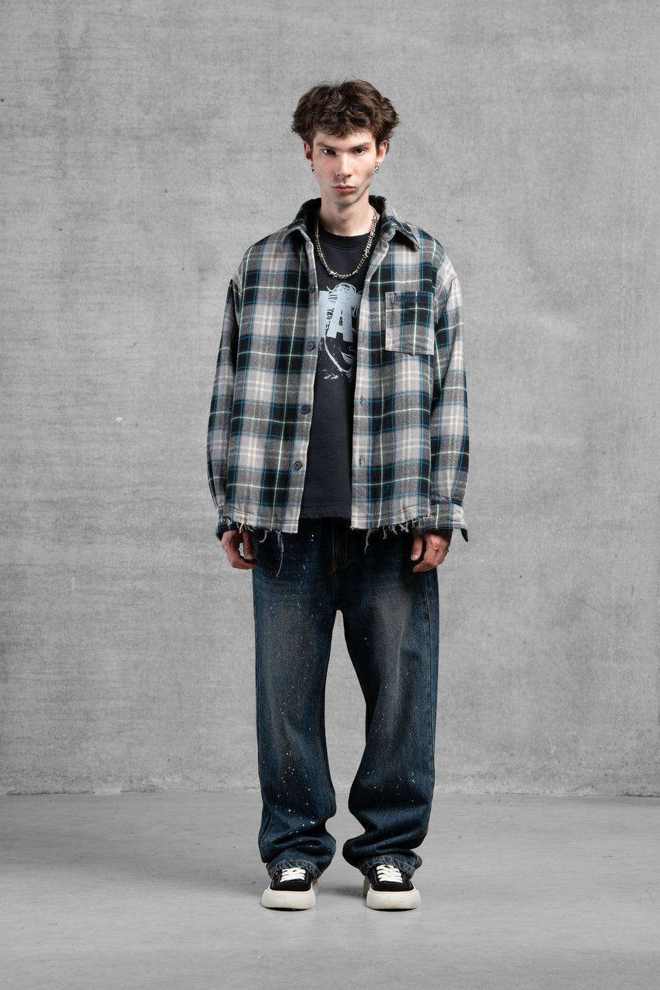FLANNEL JACKET GREEN/BLUE