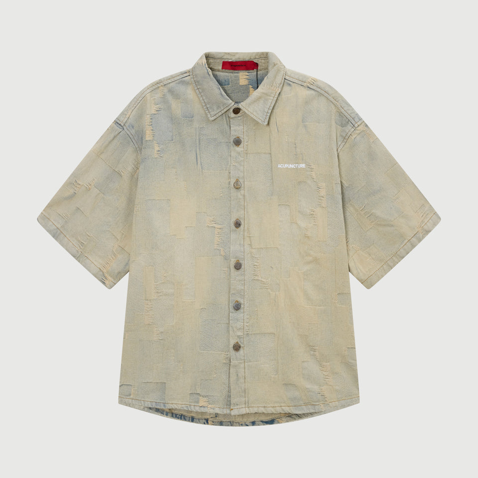 PATCH WORK SHIRT RUSTY BLUE