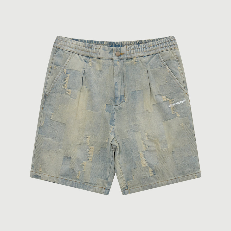 PATCH WORK SHORTS BLUE