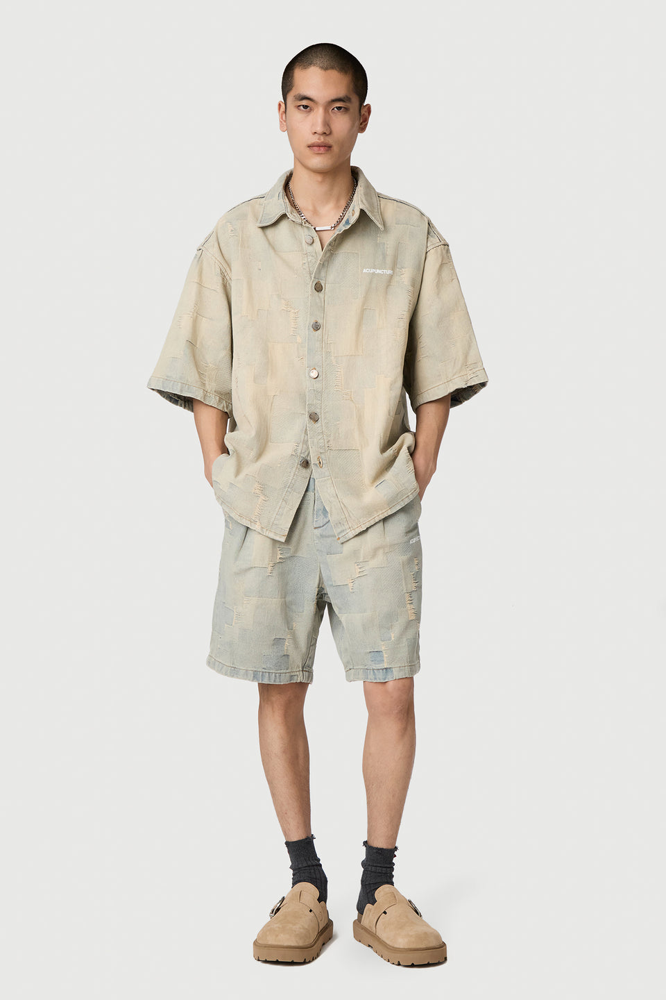 PATCH WORK SHIRT RUSTY BLUE